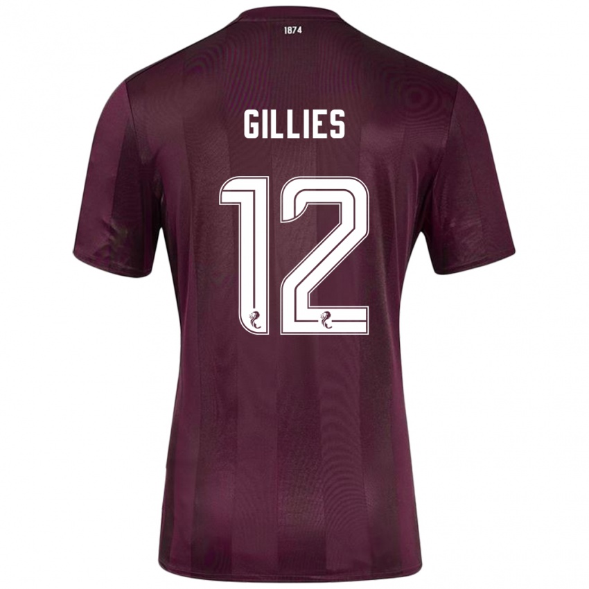 Kinder Matthew Gillies #12 Burgundrot Heimtrikot Trikot 2024/25 T-Shirt Schweiz