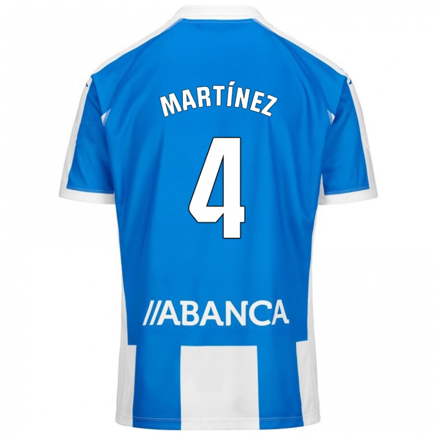 Enfant Maillot Pablo Martínez #4 Bleu Blanc Tenues Domicile 2024/25 T-Shirt Suisse