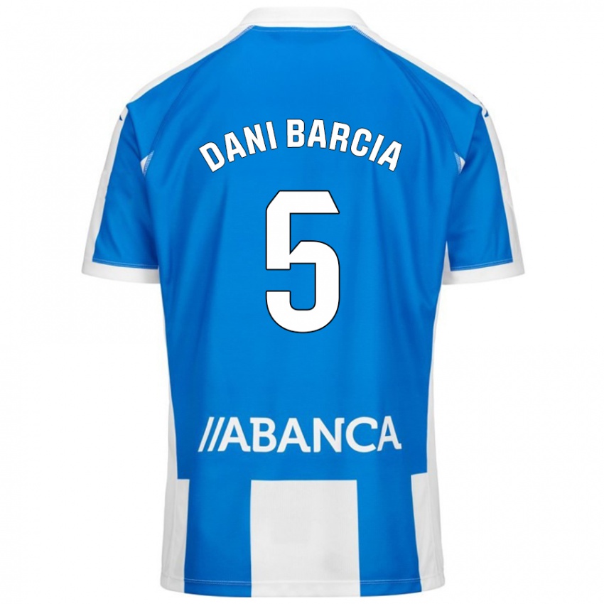 Enfant Maillot Dani Barcia #5 Bleu Blanc Tenues Domicile 2024/25 T-Shirt Suisse