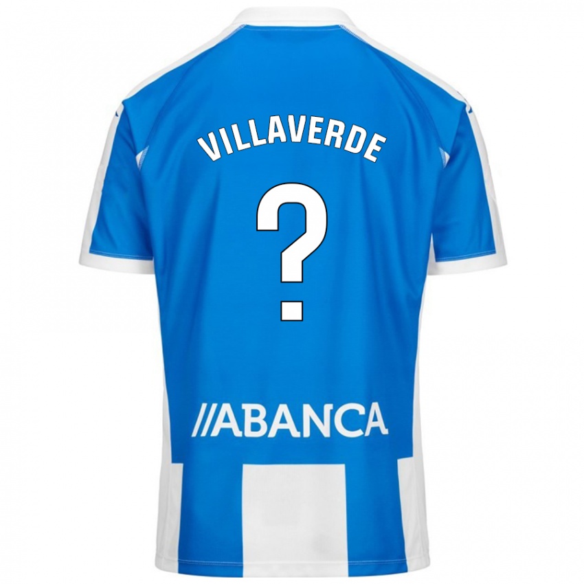 Enfant Maillot Hugo Villaverde #0 Bleu Blanc Tenues Domicile 2024/25 T-Shirt Suisse