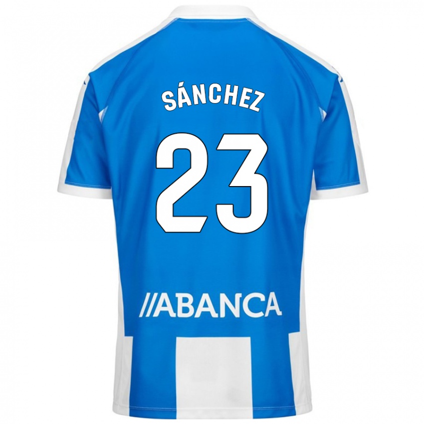 Enfant Maillot Kevin Sánchez #23 Bleu Blanc Tenues Domicile 2024/25 T-Shirt Suisse