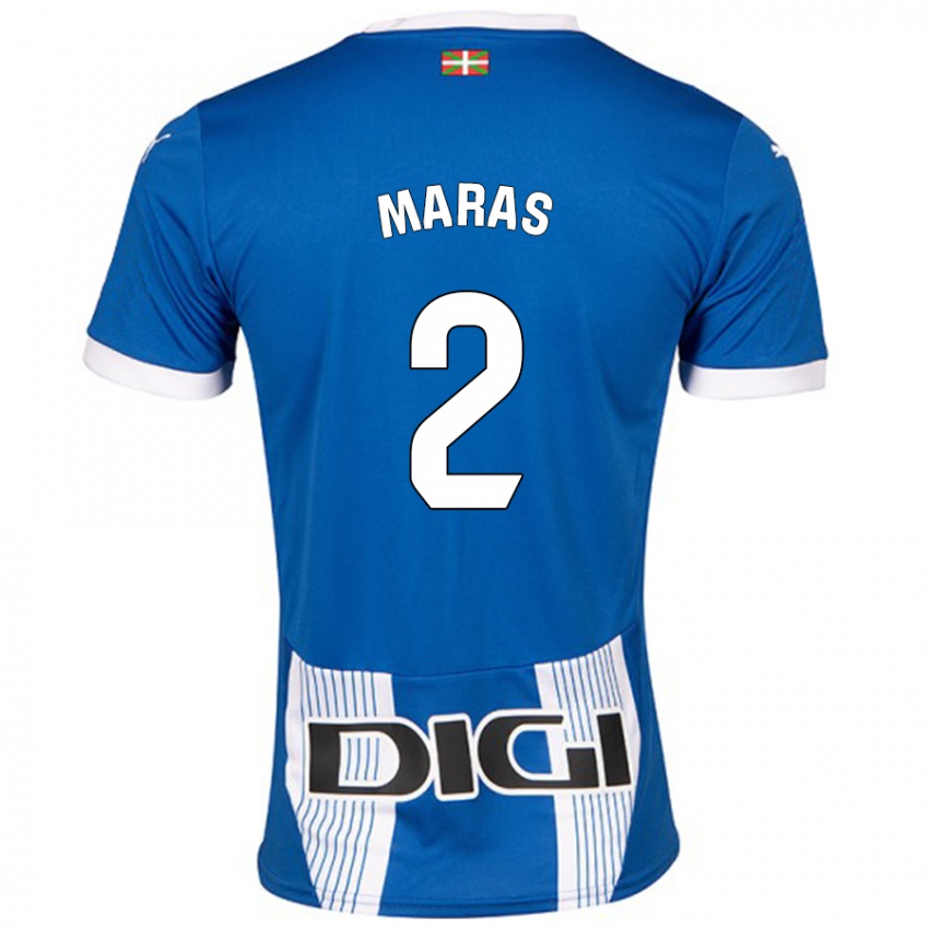 Enfant Maillot Nikola Maras #2 Bleu Tenues Domicile 2024/25 T-Shirt Suisse