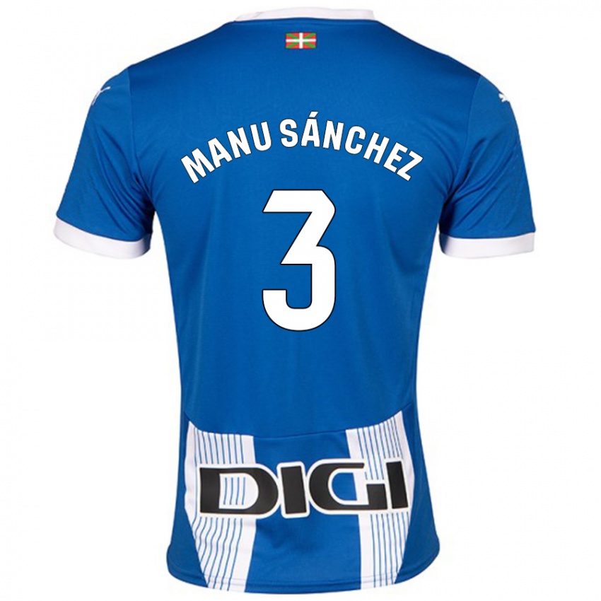 Enfant Maillot Manu Sanchez #3 Bleu Tenues Domicile 2024/25 T-Shirt Suisse