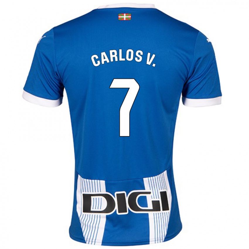 Enfant Maillot Carlos Vicente #7 Bleu Tenues Domicile 2024/25 T-Shirt Suisse