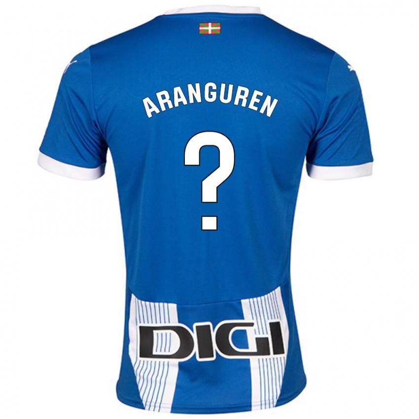 Enfant Maillot Aitor Aranguren #0 Bleu Tenues Domicile 2024/25 T-Shirt Suisse