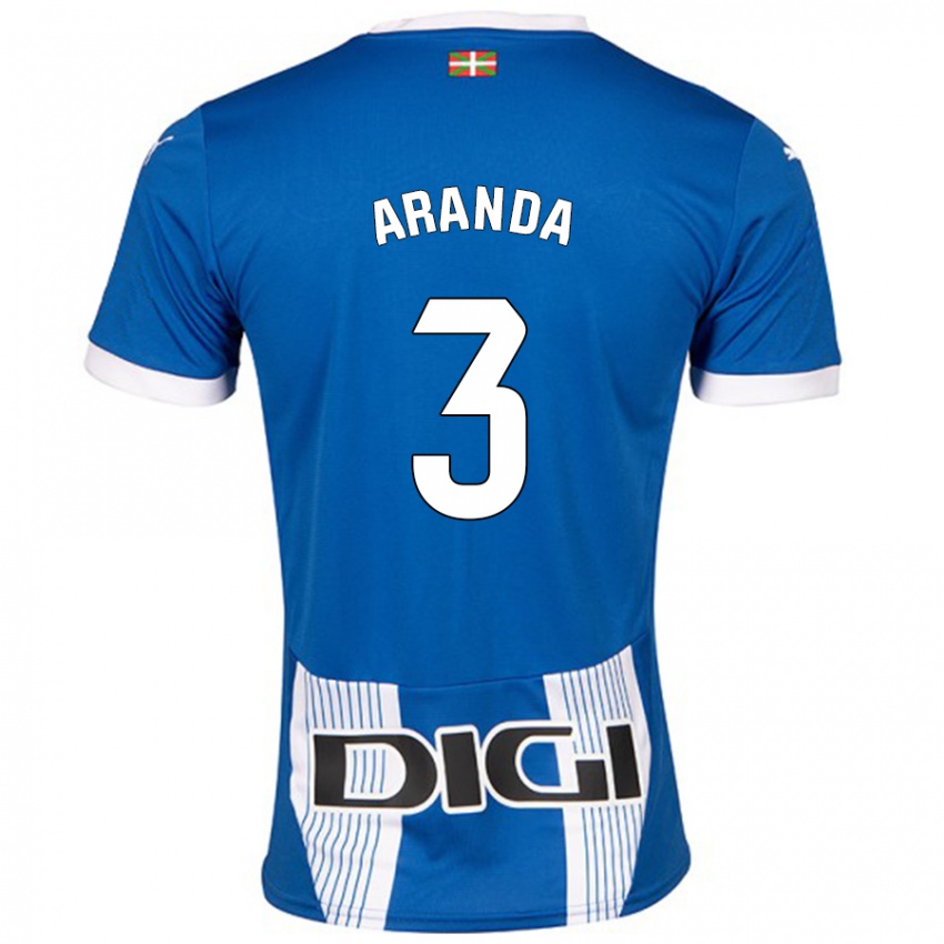 Enfant Maillot Miguel Aranda #3 Bleu Tenues Domicile 2024/25 T-Shirt Suisse