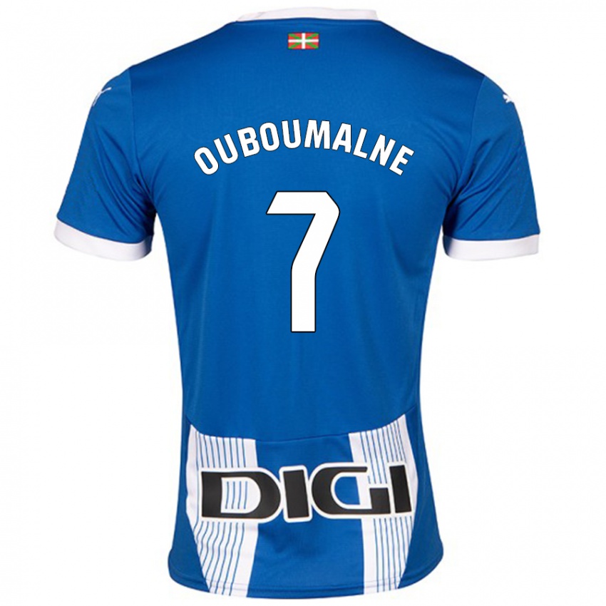 Enfant Maillot Ibra Ouboumalne #7 Bleu Tenues Domicile 2024/25 T-Shirt Suisse