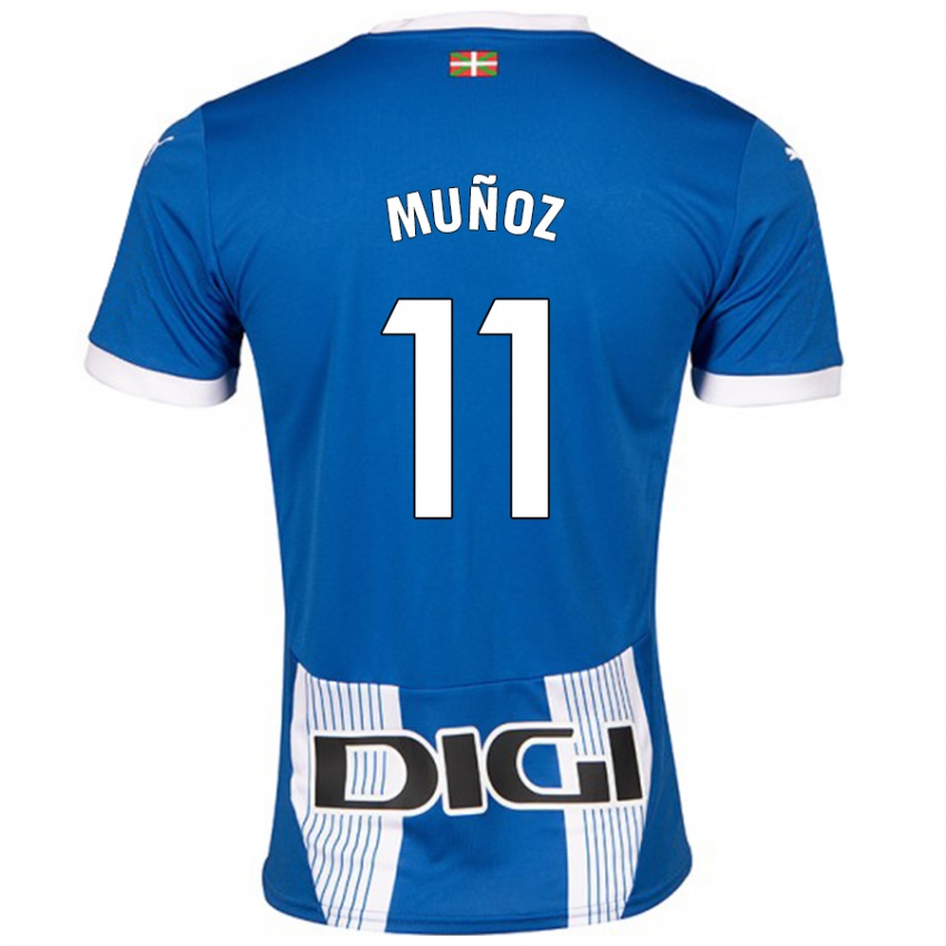 Enfant Maillot Egoitz Muñoz #11 Bleu Tenues Domicile 2024/25 T-Shirt Suisse