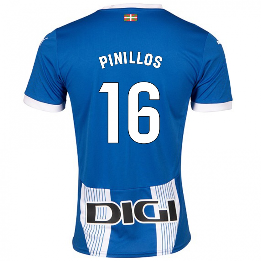 Enfant Maillot Lander Pinillos #16 Bleu Tenues Domicile 2024/25 T-Shirt Suisse