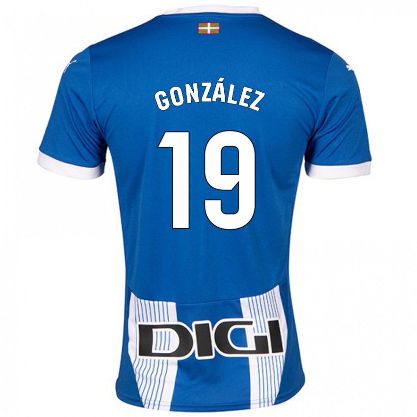 Enfant Maillot Aimar González #19 Bleu Tenues Domicile 2024/25 T-Shirt Suisse