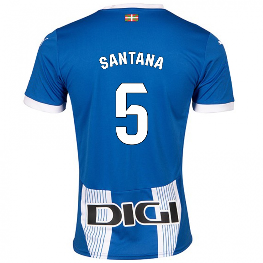 Enfant Maillot Vanesa Santana #5 Bleu Tenues Domicile 2024/25 T-Shirt Suisse