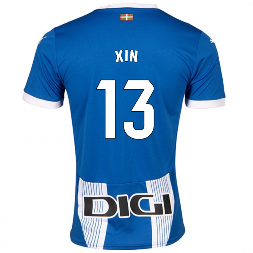 Enfant Maillot Jana Xin #13 Bleu Tenues Domicile 2024/25 T-Shirt Suisse