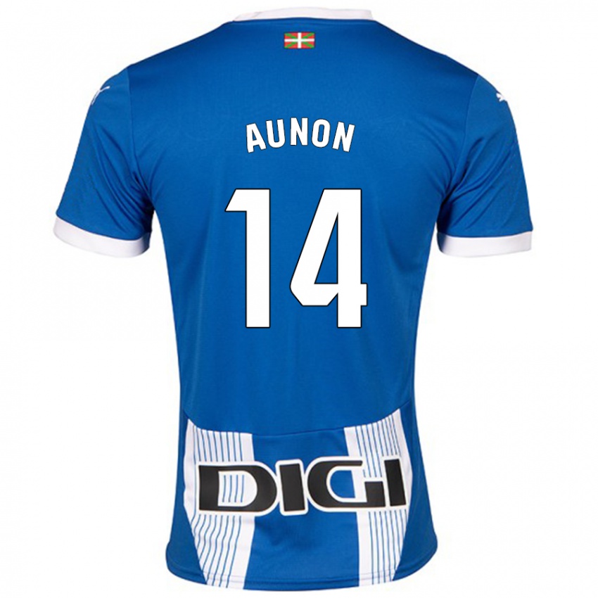 Enfant Maillot Cristina Auñón #14 Bleu Tenues Domicile 2024/25 T-Shirt Suisse