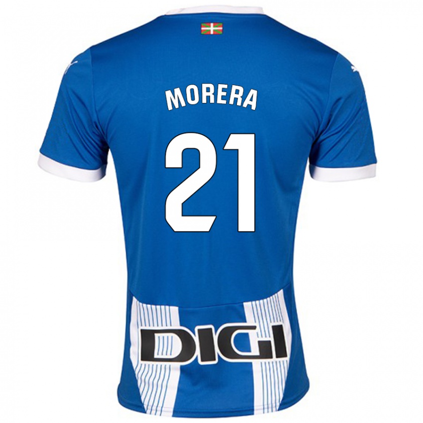 Enfant Maillot Carla Morera #21 Bleu Tenues Domicile 2024/25 T-Shirt Suisse