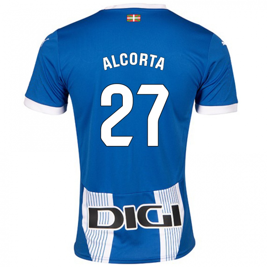 Enfant Maillot Alaitz Alcorta #27 Bleu Tenues Domicile 2024/25 T-Shirt Suisse