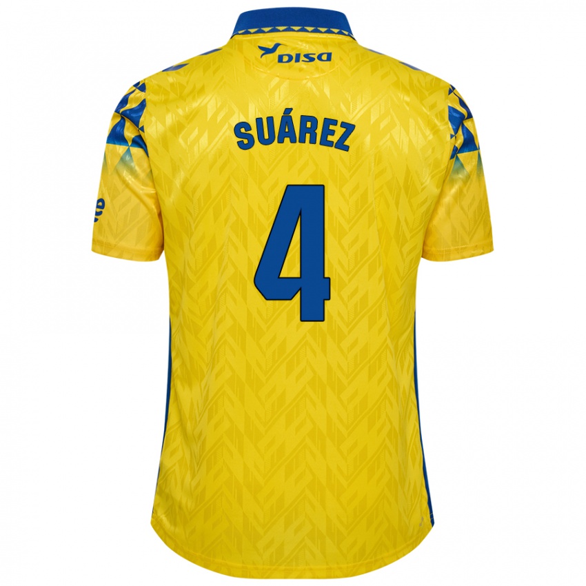 Kinder Alex Suárez #4 Gelb Blau Heimtrikot Trikot 2024/25 T-Shirt Schweiz