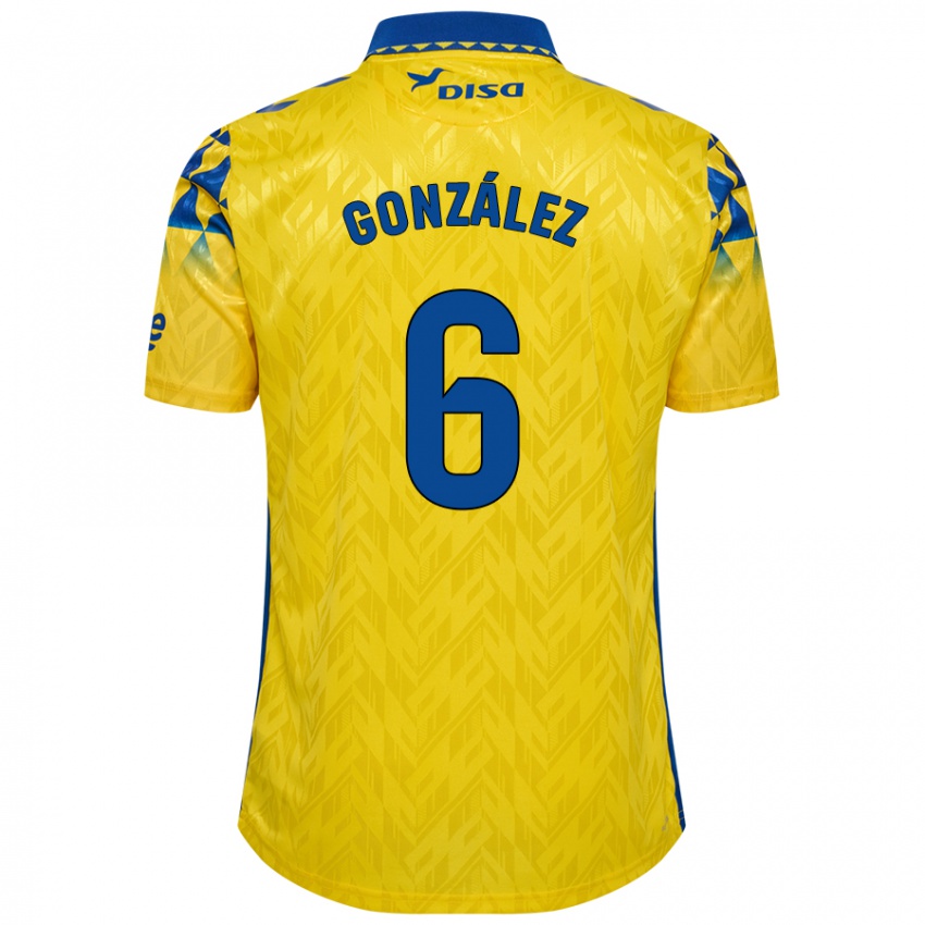 Kinder Fabio González #6 Gelb Blau Heimtrikot Trikot 2024/25 T-Shirt Schweiz