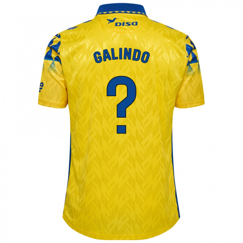 Enfant Maillot Cristian Galindo #0 Jaune Bleu Tenues Domicile 2024/25 T-Shirt Suisse