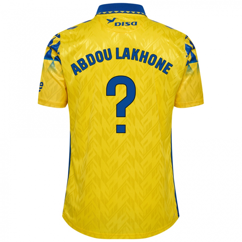 Enfant Maillot Pape Abdou Lakhone #0 Jaune Bleu Tenues Domicile 2024/25 T-Shirt Suisse