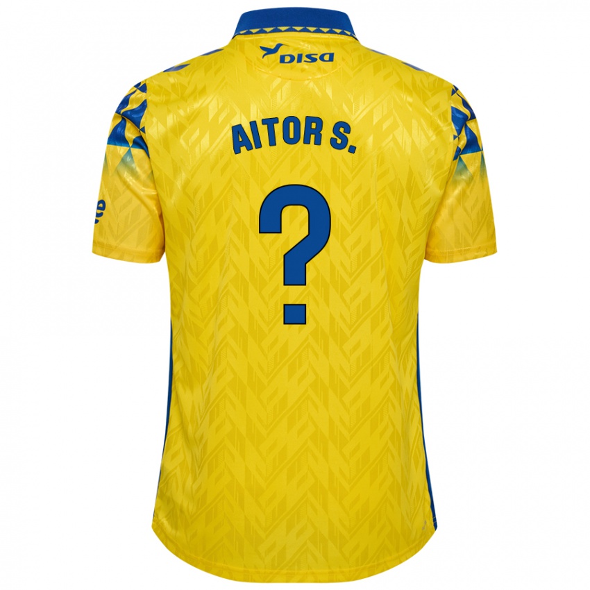 Enfant Maillot Aitor Sánchez #0 Jaune Bleu Tenues Domicile 2024/25 T-Shirt Suisse