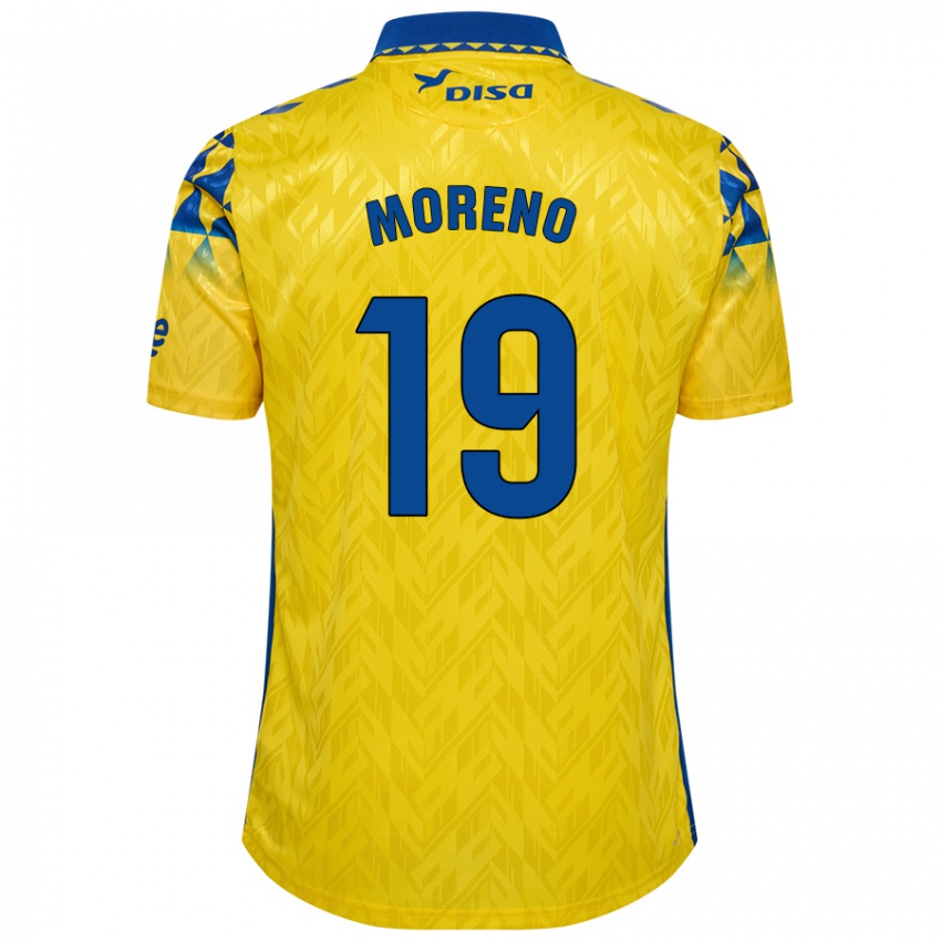 Kinder Fernando Moreno #19 Gelb Blau Heimtrikot Trikot 2024/25 T-Shirt Schweiz