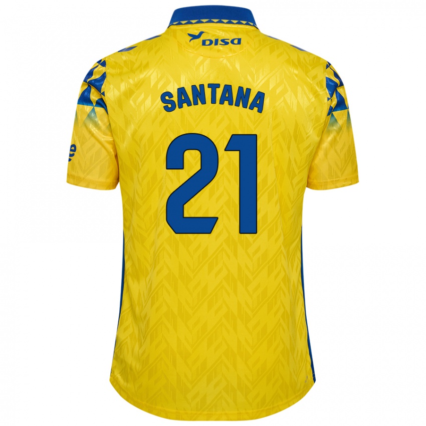 Kinder Yadam Santana #21 Gelb Blau Heimtrikot Trikot 2024/25 T-Shirt Schweiz