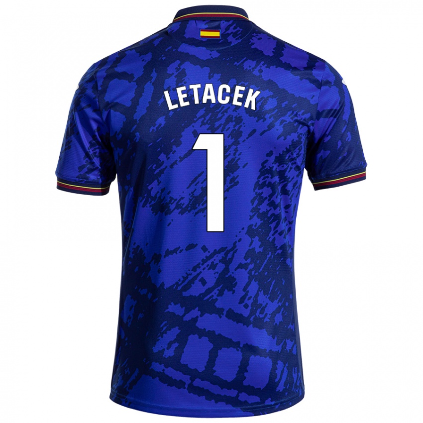 Kinder Jiri Letacek #1 Dunkleres Blau Heimtrikot Trikot 2024/25 T-Shirt Schweiz