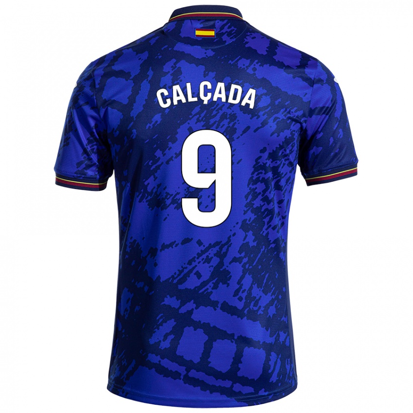 Kinder Gonzalo Calçada #9 Dunkleres Blau Heimtrikot Trikot 2024/25 T-Shirt Schweiz