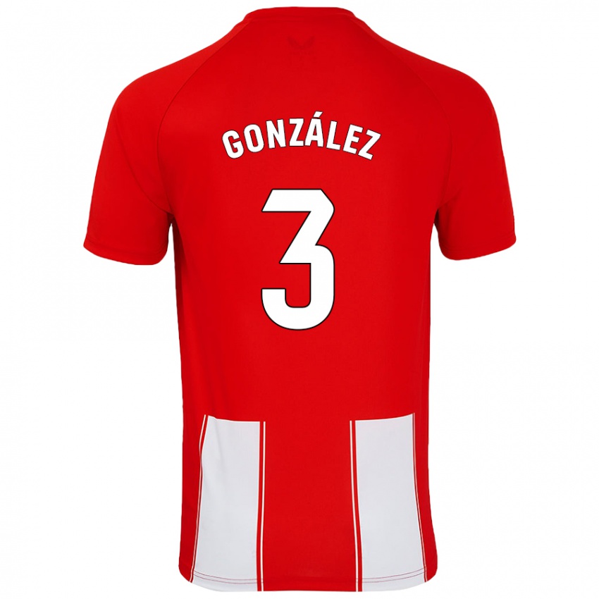 Kinder Edgar González #3 Rot Weiß Heimtrikot Trikot 2024/25 T-Shirt Schweiz