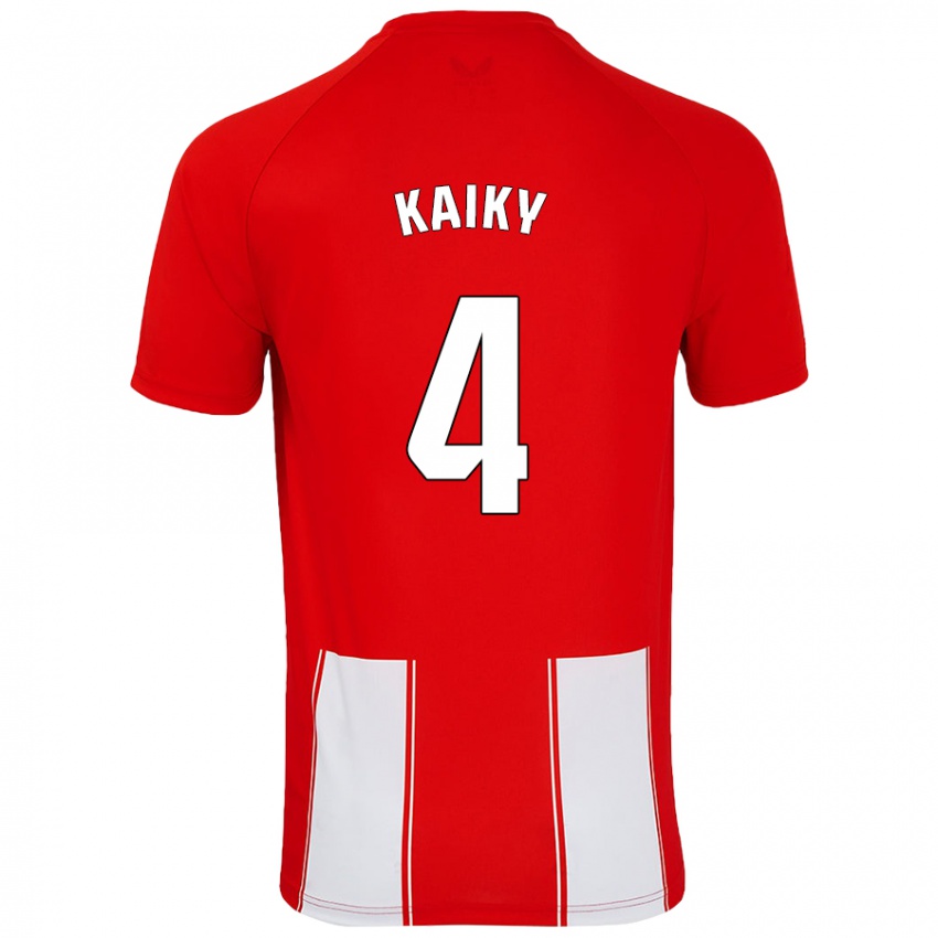 Kinder Kaiky #4 Rot Weiß Heimtrikot Trikot 2024/25 T-Shirt Schweiz