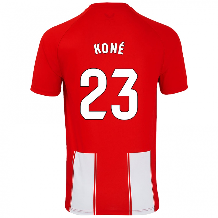 Kinder Ibrahima Koné #23 Rot Weiß Heimtrikot Trikot 2024/25 T-Shirt Schweiz