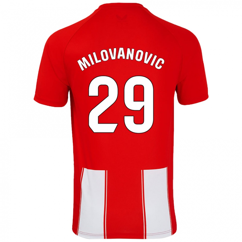 Kinder Marko Milovanovic #29 Rot Weiß Heimtrikot Trikot 2024/25 T-Shirt Schweiz