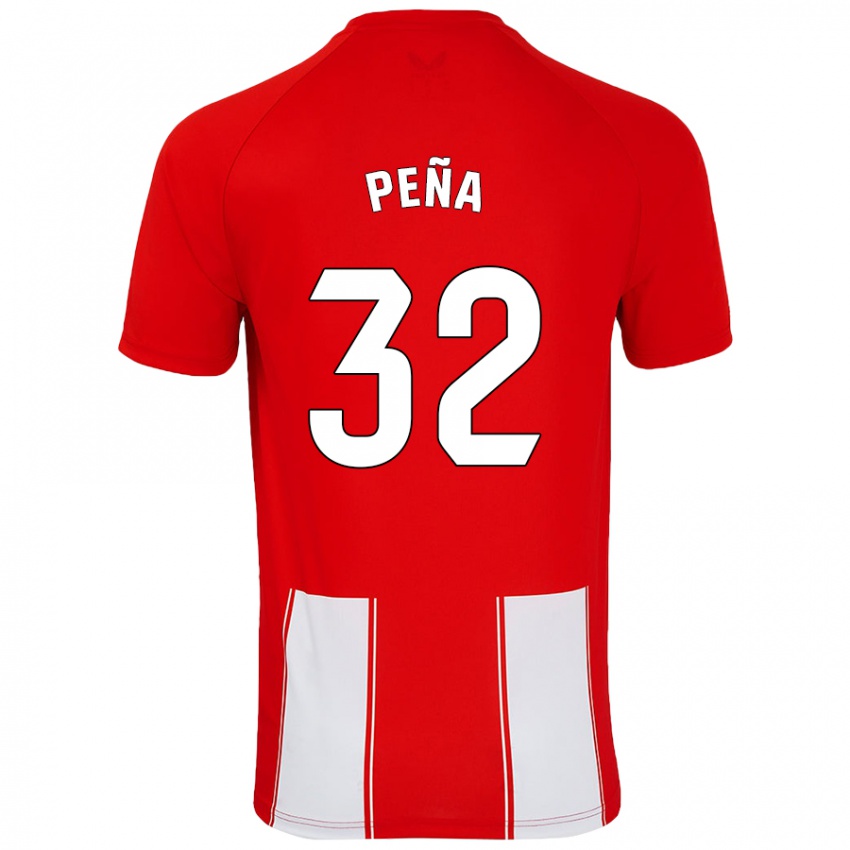 Kinder Marcos Peña #32 Rot Weiß Heimtrikot Trikot 2024/25 T-Shirt Schweiz