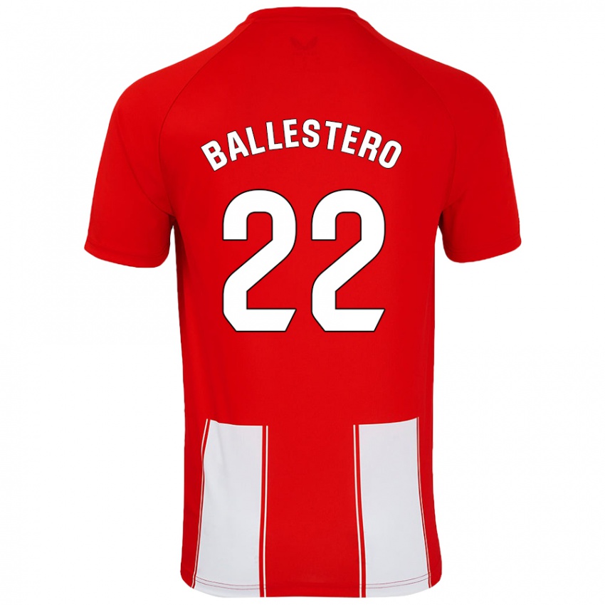 Kinder Carlos Ballestero #22 Rot Weiß Heimtrikot Trikot 2024/25 T-Shirt Schweiz