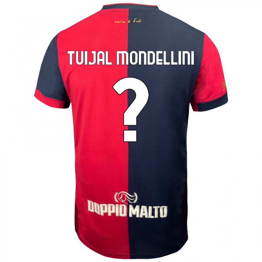 Kinder Luca Tuijal Mondellini #0 Rot Dunkleres Blau Heimtrikot Trikot 2024/25 T-Shirt Schweiz