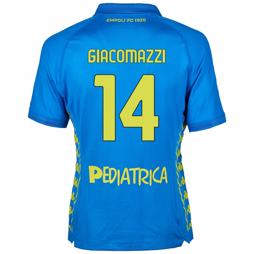 Kinder Sebastián Giacomazzi #14 Blau Heimtrikot Trikot 2024/25 T-Shirt Schweiz