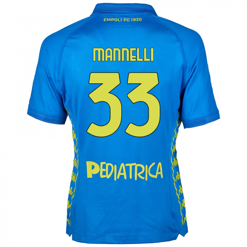 Kinder Matteo Mannelli #33 Blau Heimtrikot Trikot 2024/25 T-Shirt Schweiz