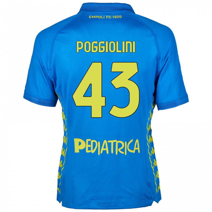 Kinder Duccio Poggiolini #43 Blau Heimtrikot Trikot 2024/25 T-Shirt Schweiz