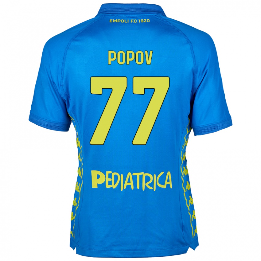 Kinder Bogdan Popov #77 Blau Heimtrikot Trikot 2024/25 T-Shirt Schweiz