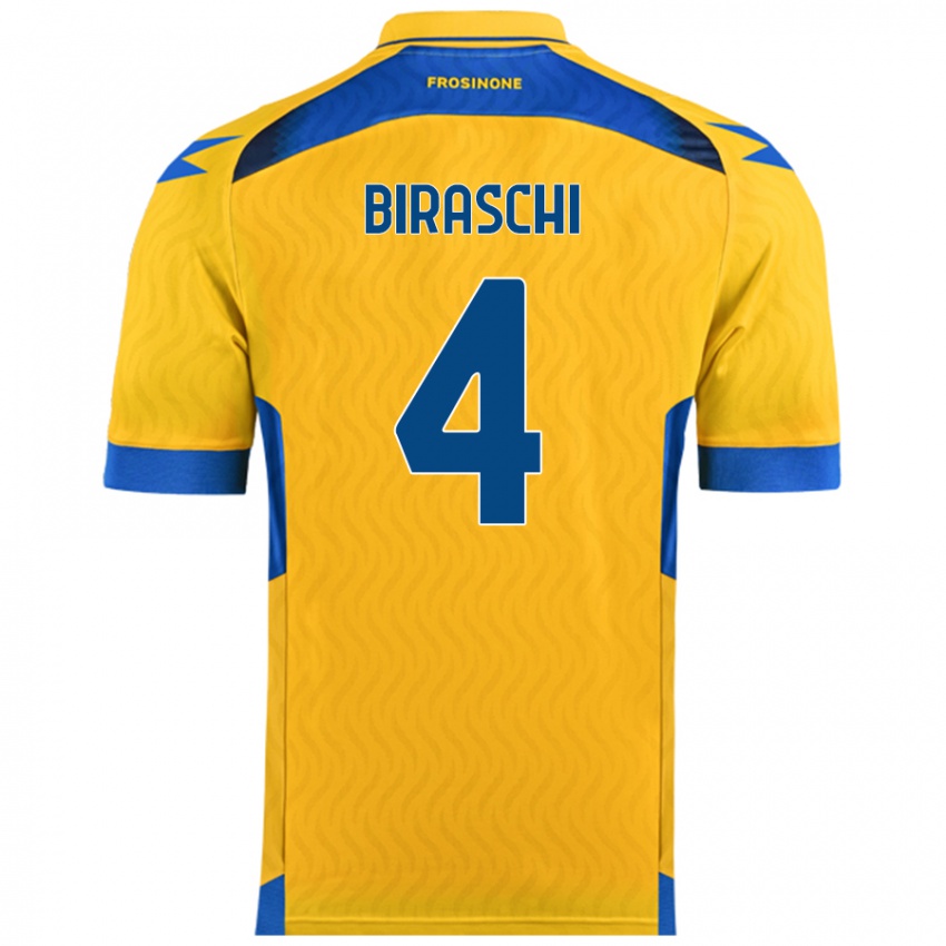 Kinder Davide Biraschi #4 Gelb Heimtrikot Trikot 2024/25 T-Shirt Schweiz