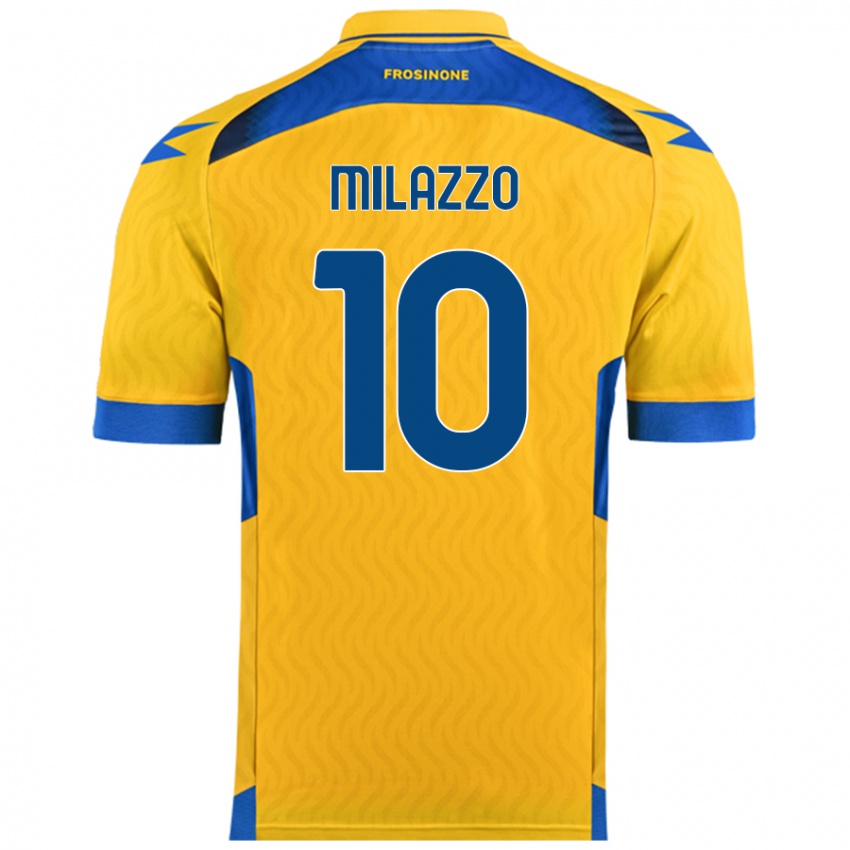 Enfant Maillot Simone Milazzo #10 Jaune Tenues Domicile 2024/25 T-Shirt Suisse