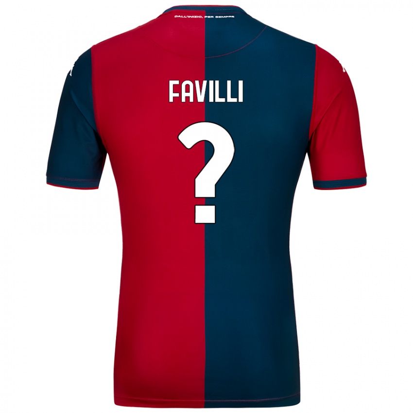 Kinder Andrea Favilli #0 Rot Dunkelblau Heimtrikot Trikot 2024/25 T-Shirt Schweiz