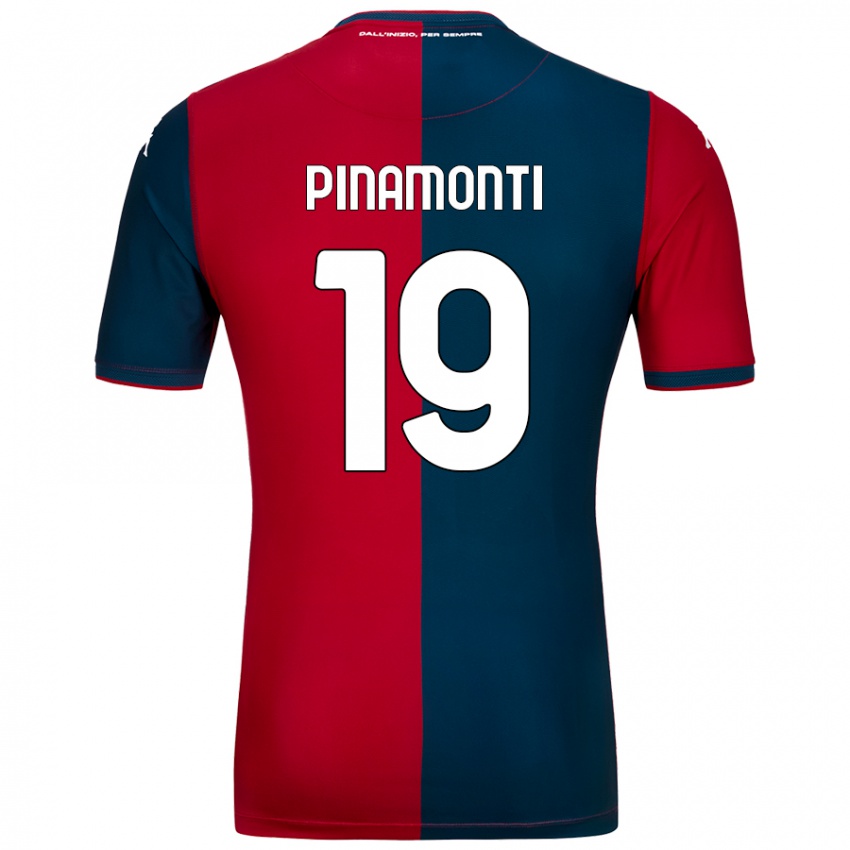 Kinder Andrea Pinamonti #19 Rot Dunkelblau Heimtrikot Trikot 2024/25 T-Shirt Schweiz