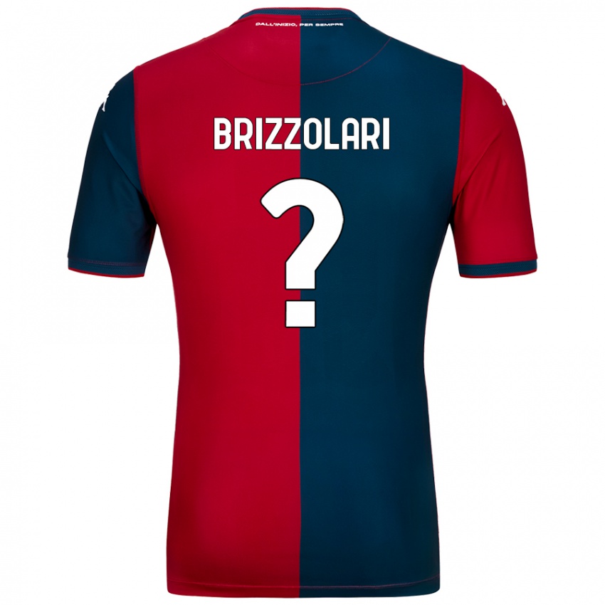 Enfant Maillot Mattia Brizzolari #0 Rouge Bleu Foncé Tenues Domicile 2024/25 T-Shirt Suisse