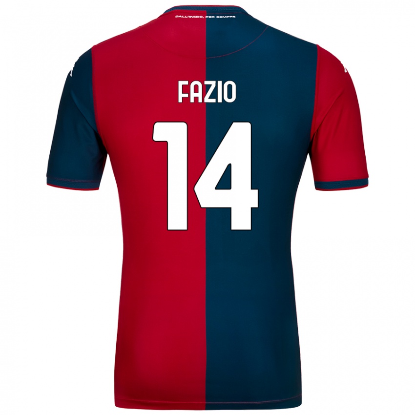 Enfant Maillot Tommaso Fazio #14 Rouge Bleu Foncé Tenues Domicile 2024/25 T-Shirt Suisse