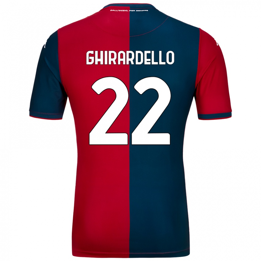 Enfant Maillot Tommaso Ghirardello #22 Rouge Bleu Foncé Tenues Domicile 2024/25 T-Shirt Suisse