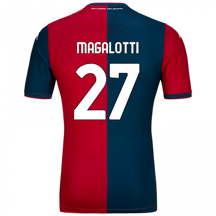 Enfant Maillot Gabriele Magalotti #27 Rouge Bleu Foncé Tenues Domicile 2024/25 T-Shirt Suisse