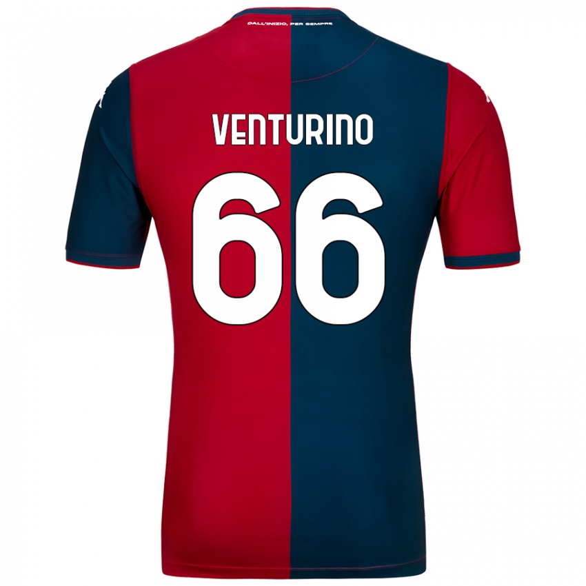 Kinder Lorenzo Venturino #66 Rot Dunkelblau Heimtrikot Trikot 2024/25 T-Shirt Schweiz