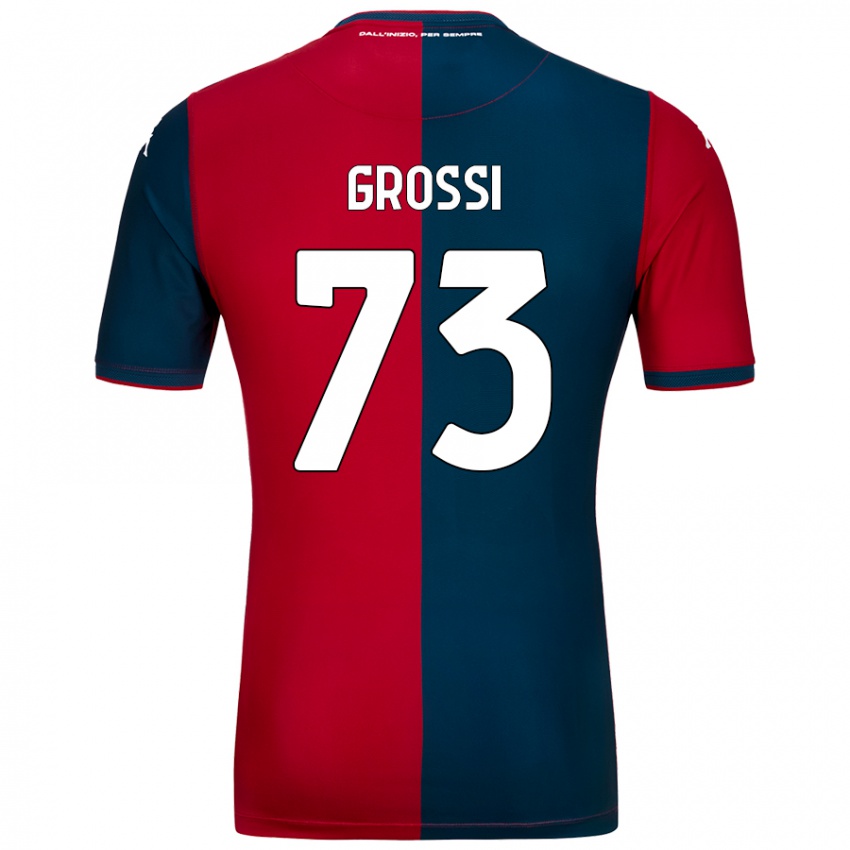 Kinder Jacopo Grossi #73 Rot Dunkelblau Heimtrikot Trikot 2024/25 T-Shirt Schweiz