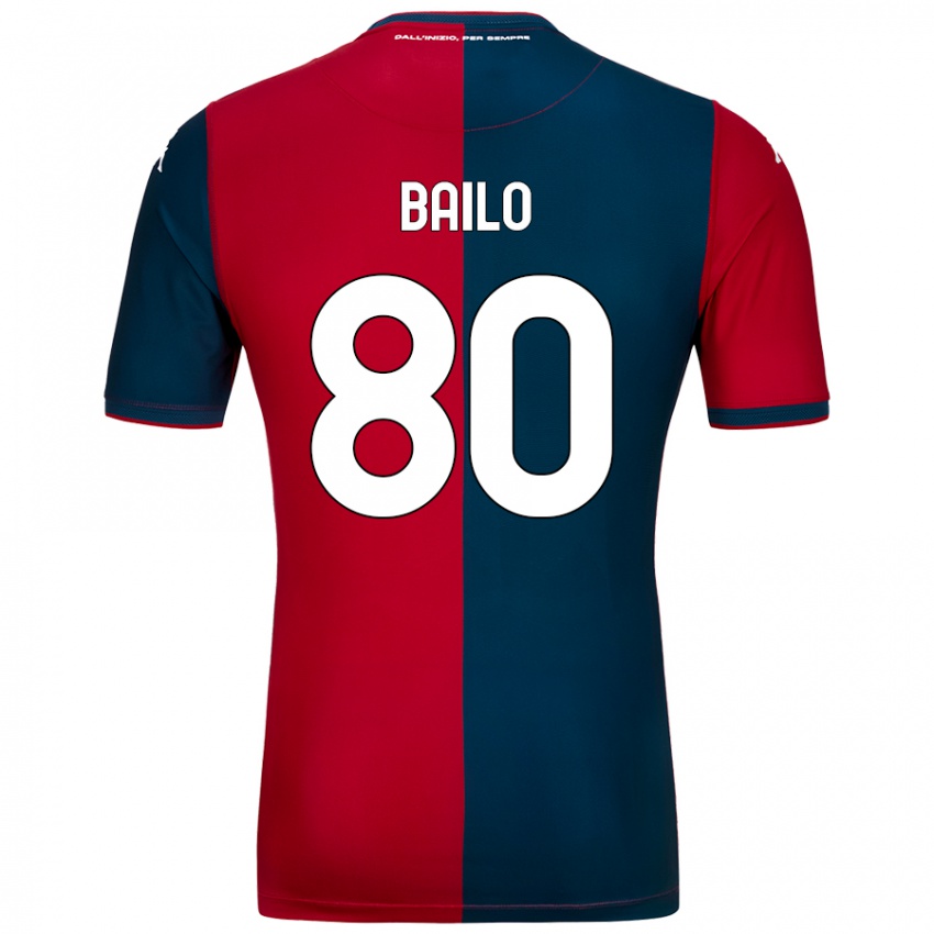 Kinder Giorgio Bailo #80 Rot Dunkelblau Heimtrikot Trikot 2024/25 T-Shirt Schweiz